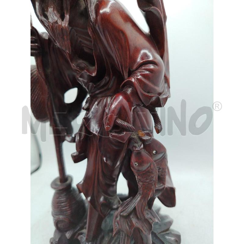 STATUINA LEGNO PESCATORE LEGNO PIC | Mercatino dell'Usato Roma viale tirreno 3