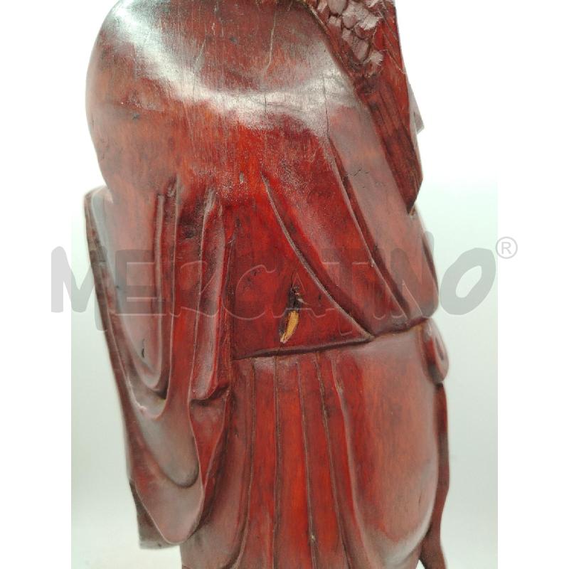 STATUINA ORIENTALE PESCATORE LEGNO | Mercatino dell'Usato Roma viale tirreno 5