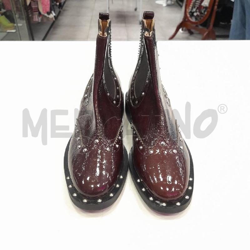 STIVALETTI D CARMENS BORDEAUX LUCIDO BORCHIE GRI | Mercatino dell'Usato Roma viale tirreno 1