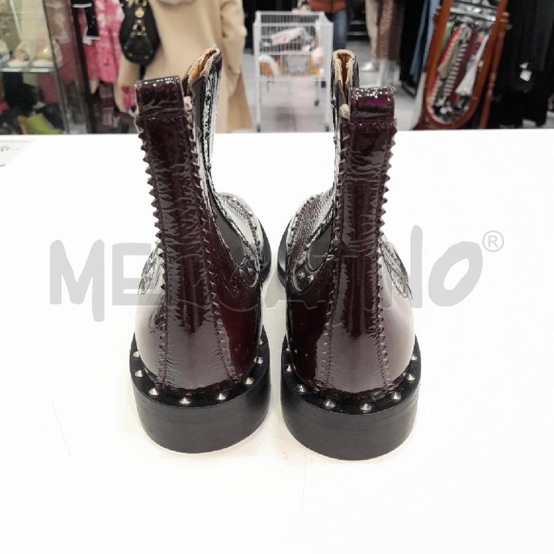 STIVALETTI D CARMENS BORDEAUX LUCIDO BORCHIE GRI | Mercatino dell'Usato Roma viale tirreno 2