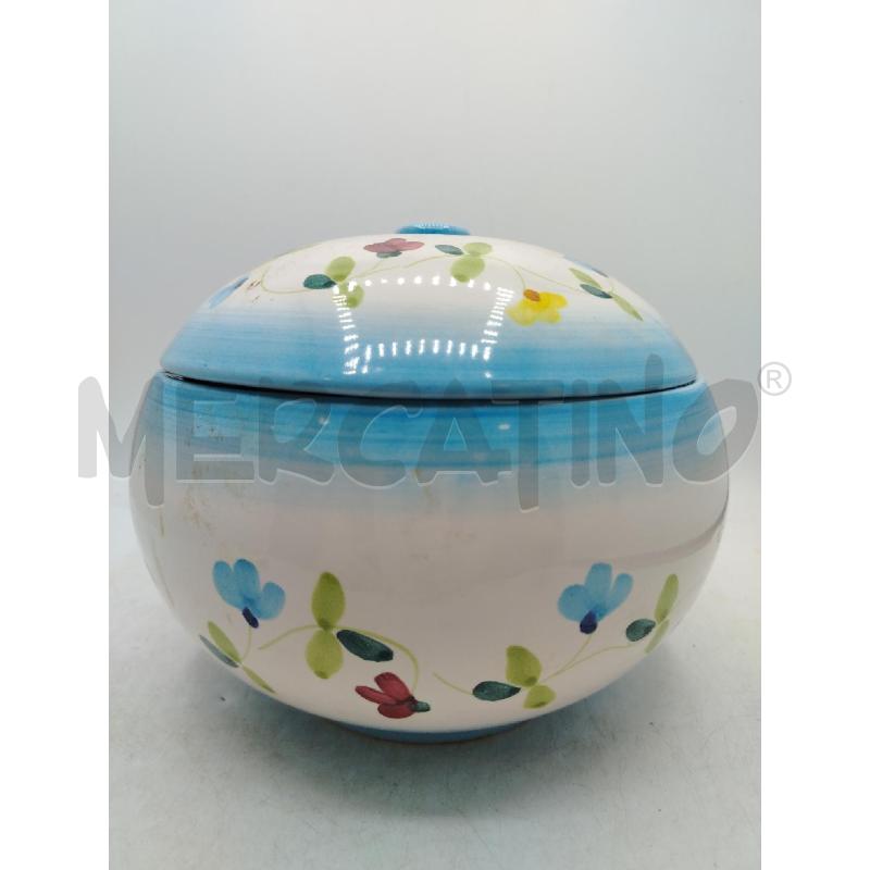 TAZZA BARATTOLO TONDO AVALLONE VIETRI DEC FIORI COLORATI | Mercatino dell'Usato Roma viale tirreno 1