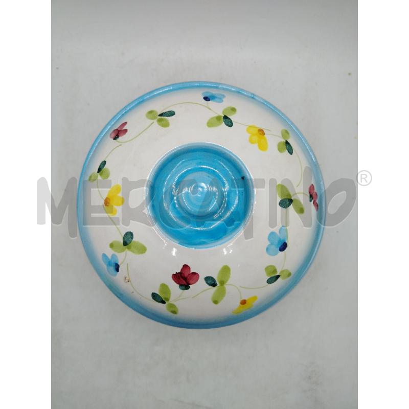 TAZZA BARATTOLO TONDO AVALLONE VIETRI DEC FIORI COLORATI | Mercatino dell'Usato Roma viale tirreno 2