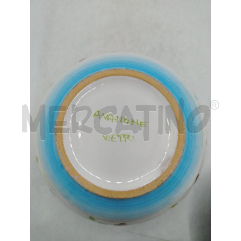TAZZA BARATTOLO TONDO AVALLONE VIETRI DEC FIORI COLORATI | Mercatino dell'Usato Roma viale tirreno 4