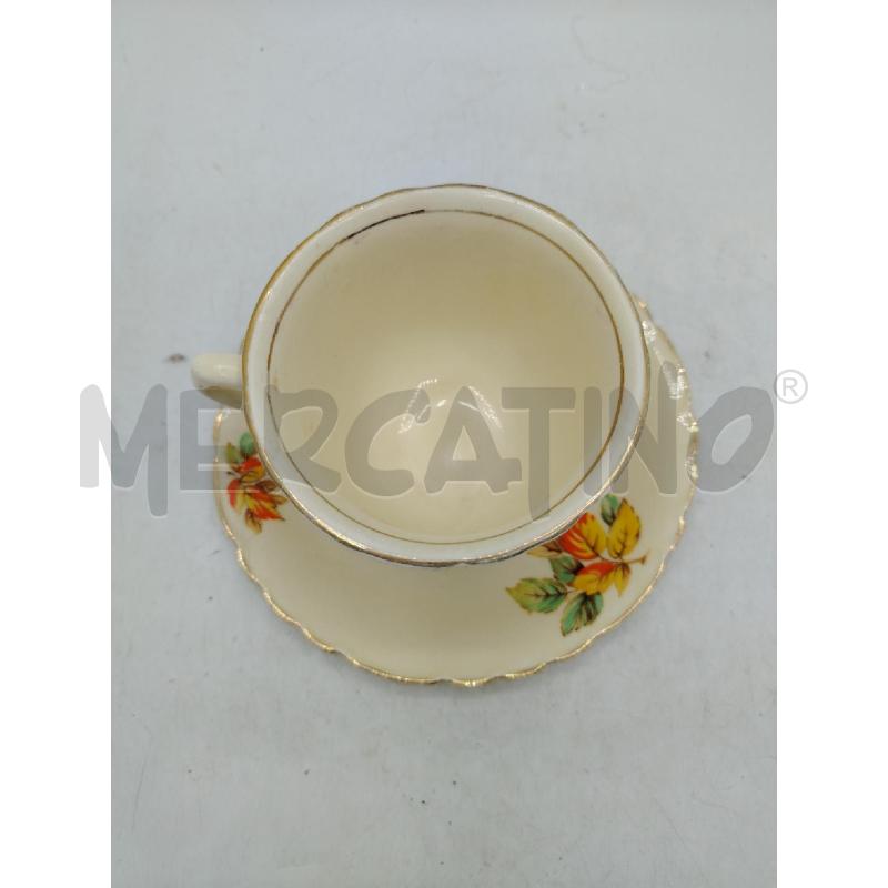 TAZZA ENGLAND RIGO ORO FIORI ARANCIONI | Mercatino dell'Usato Roma viale tirreno 2