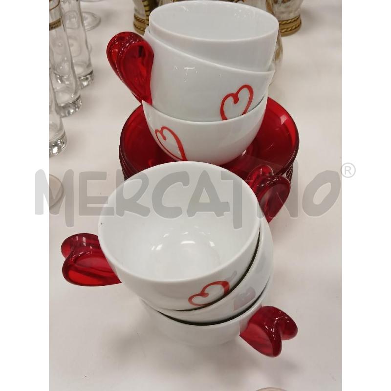 TAZZE GUZZINI CUORE PZ.6 | Mercatino dell'Usato Roma viale tirreno 1