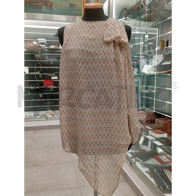 TOP ELISABETTA FRANCHI BEIGE FANTASIA FLOREALE | Mercatino dell'Usato Roma viale tirreno 1