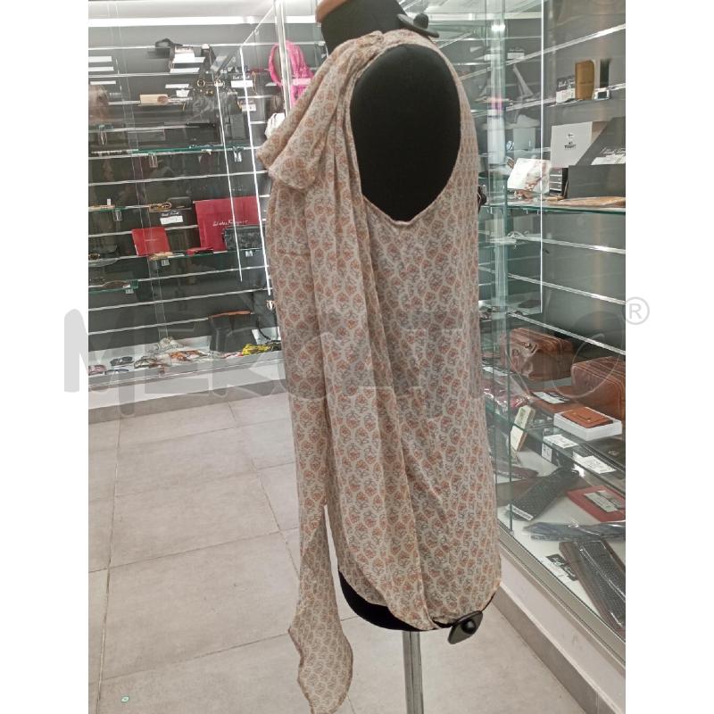 TOP ELISABETTA FRANCHI BEIGE FANTASIA FLOREALE | Mercatino dell'Usato Roma viale tirreno 3