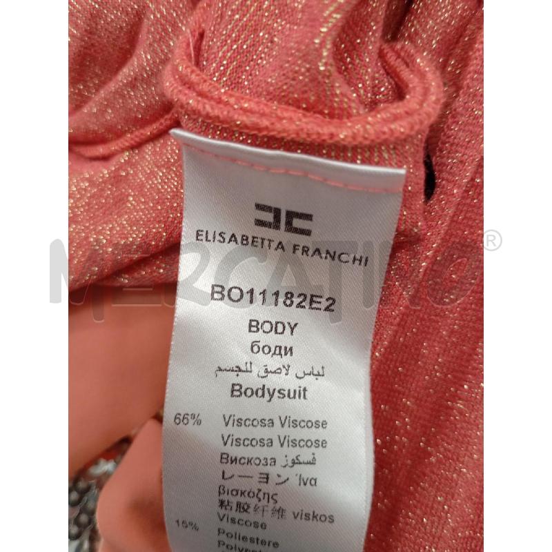 TOP ELISABETTA FRANCHI ROSA SALMONE GLITTER | Mercatino dell'Usato Roma viale tirreno 4