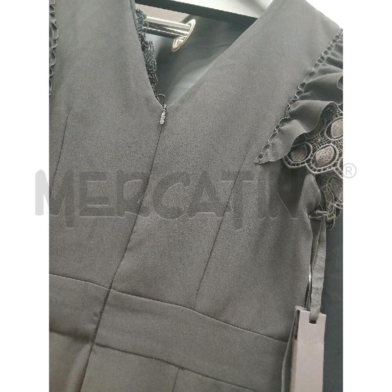 TUTA D JUMPSUIT NERO COPETTO RICAMATO BIANCO/NERO | Mercatino dell'Usato Roma viale tirreno 3