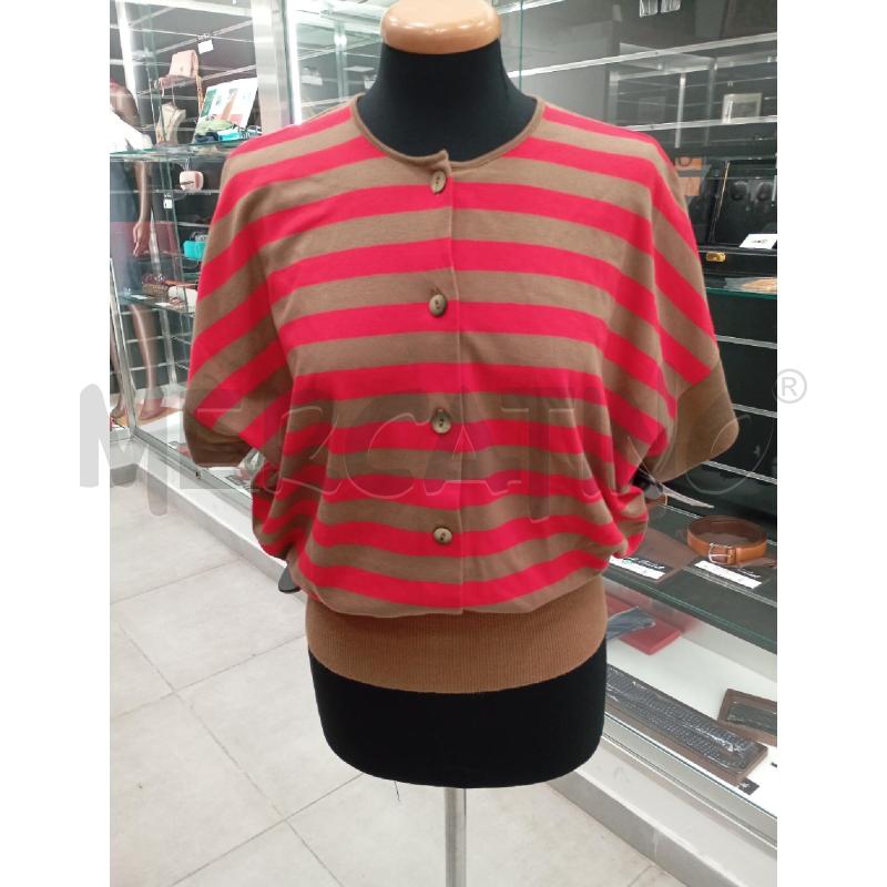 T SHIRT D SALVATORE FERRAGAMO RIGHE ROSSO/MARRONE | Mercatino dell'Usato Roma viale tirreno 1