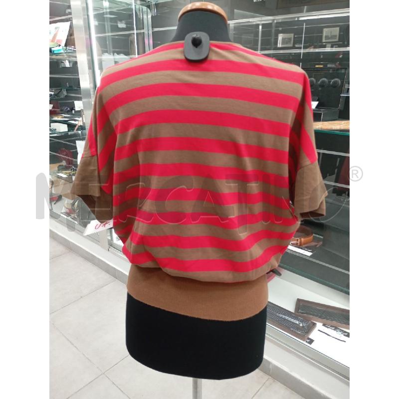 T SHIRT D SALVATORE FERRAGAMO RIGHE ROSSO/MARRONE | Mercatino dell'Usato Roma viale tirreno 2