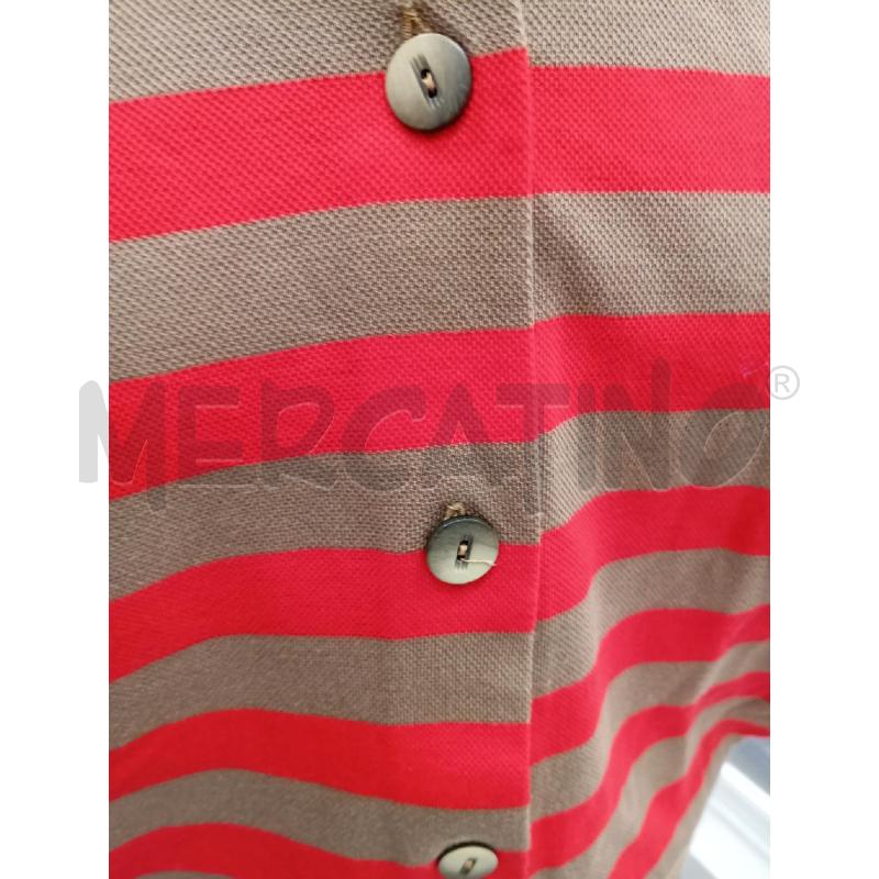T SHIRT D SALVATORE FERRAGAMO RIGHE ROSSO/MARRONE | Mercatino dell'Usato Roma viale tirreno 3