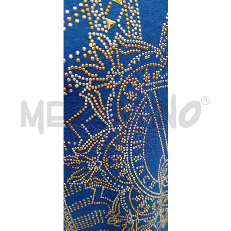 T SHIRT D VERSACE JEANS BLU CON PAILLETTES | Mercatino dell'Usato Roma viale tirreno 3
