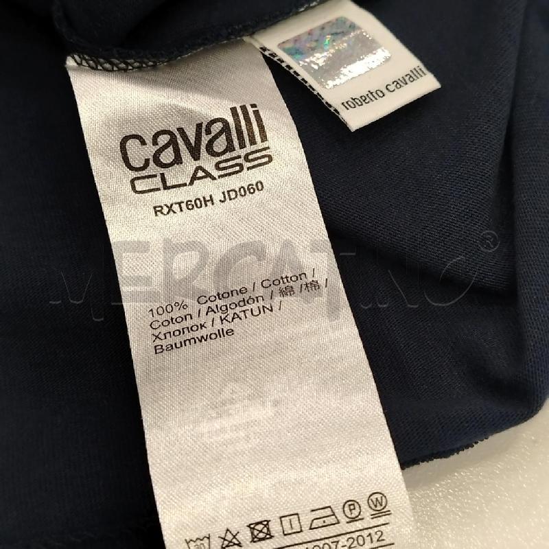 T SHIRT U CAVALLI CLASS BL SCURO STAMPA LEOP SCRITTA RSS | Mercatino dell'Usato Roma viale tirreno 5