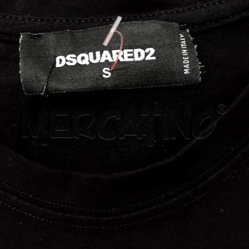 T SHIRT U DSQUARED NE SCRITTE BI TRIFOGLIO RSS  | Mercatino dell'Usato Roma viale tirreno 3