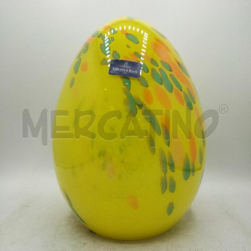UOVO VETRO VILLEROY BOCH GIALLO DECORATO | Mercatino dell'Usato Roma viale tirreno 1