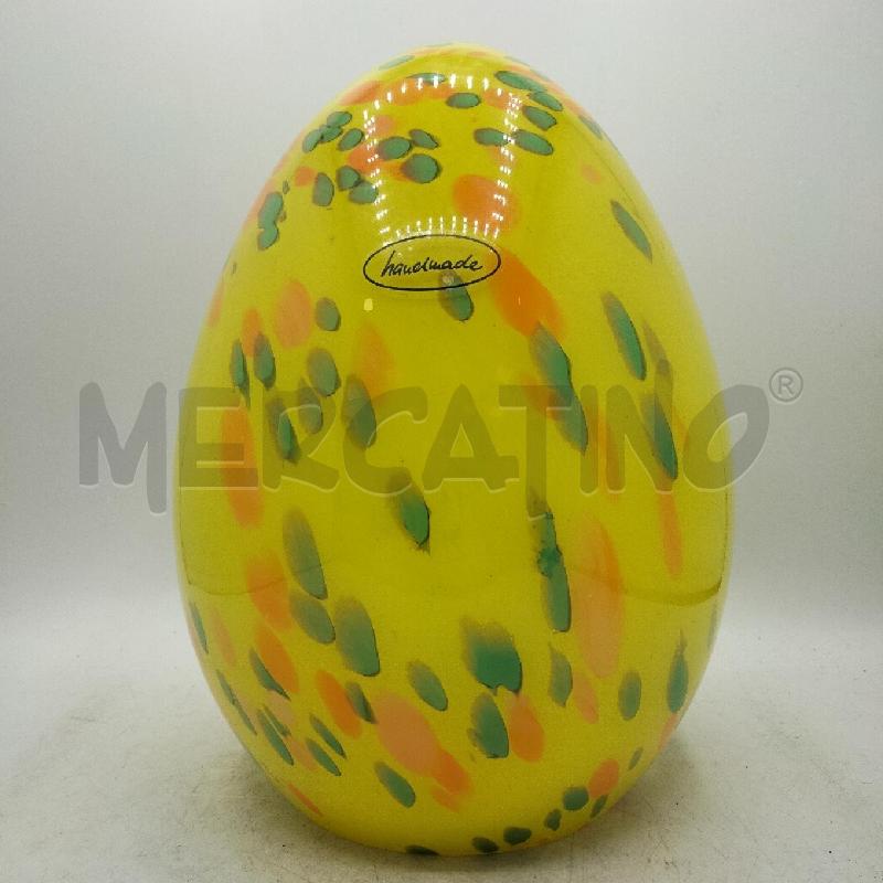 UOVO VETRO VILLEROY BOCH GIALLO DECORATO | Mercatino dell'Usato Roma viale tirreno 3