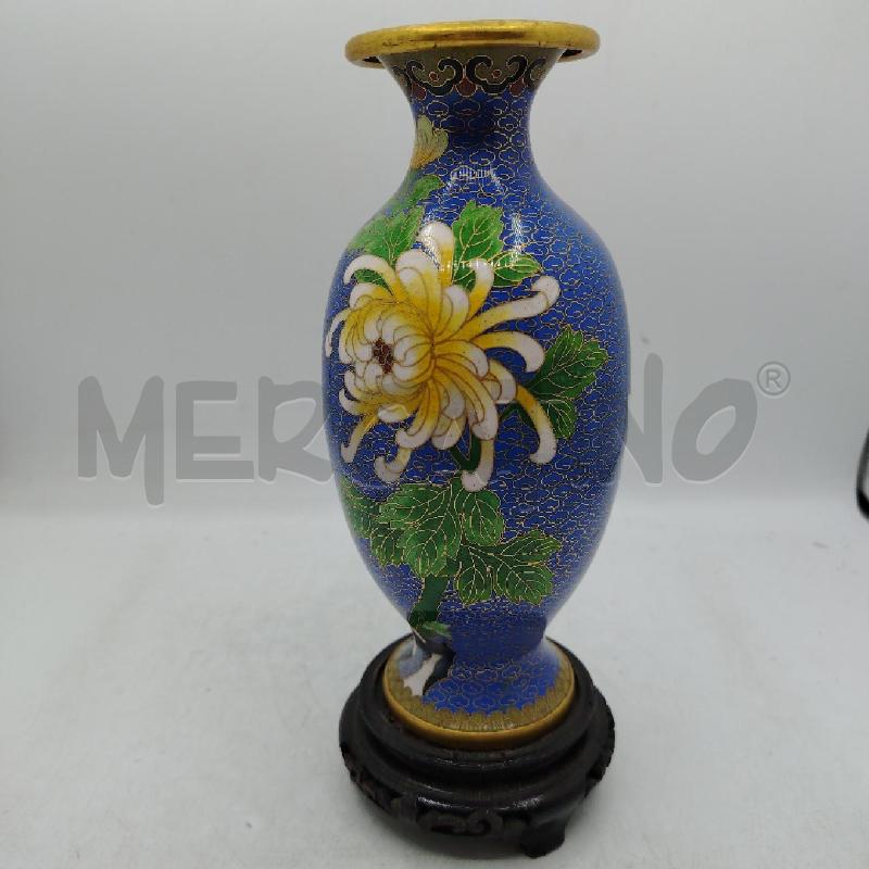VASETTO CLOISONNE AZZ DEC FIORI INT DORATO | Mercatino dell'Usato Roma viale tirreno 1