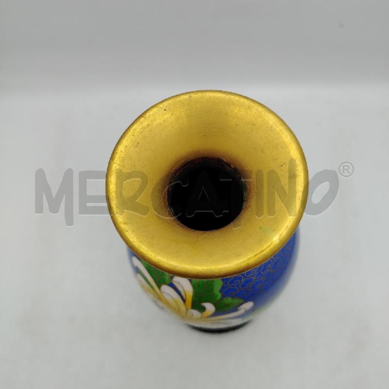 VASETTO CLOISONNE AZZ DEC FIORI INT DORATO | Mercatino dell'Usato Roma viale tirreno 2