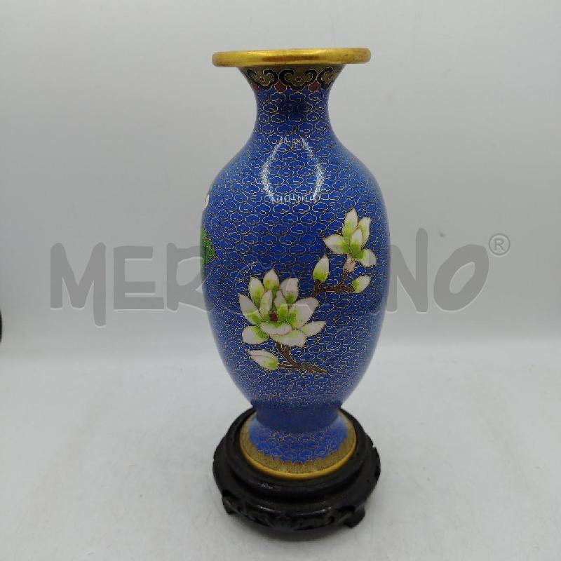 VASETTO CLOISONNE AZZ DEC FIORI INT DORATO | Mercatino dell'Usato Roma viale tirreno 3