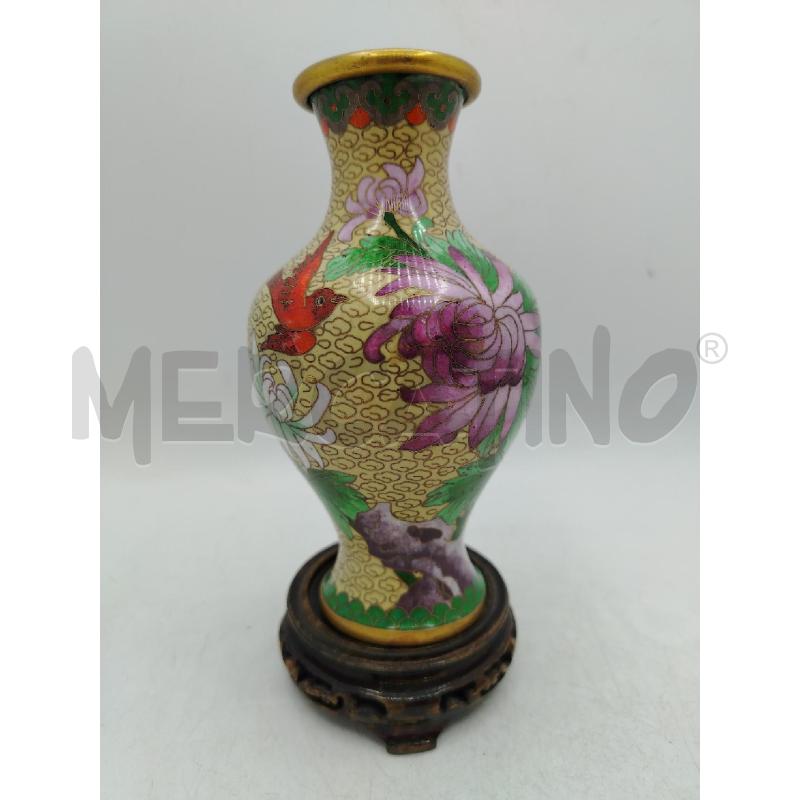 VASETTO CLOISONNE FIORI UCCELLI | Mercatino dell'Usato Roma viale tirreno 1