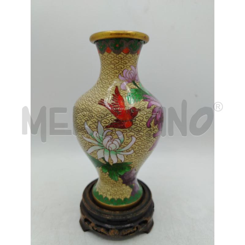 VASETTO CLOISONNE FIORI UCCELLI | Mercatino dell'Usato Roma viale tirreno 2