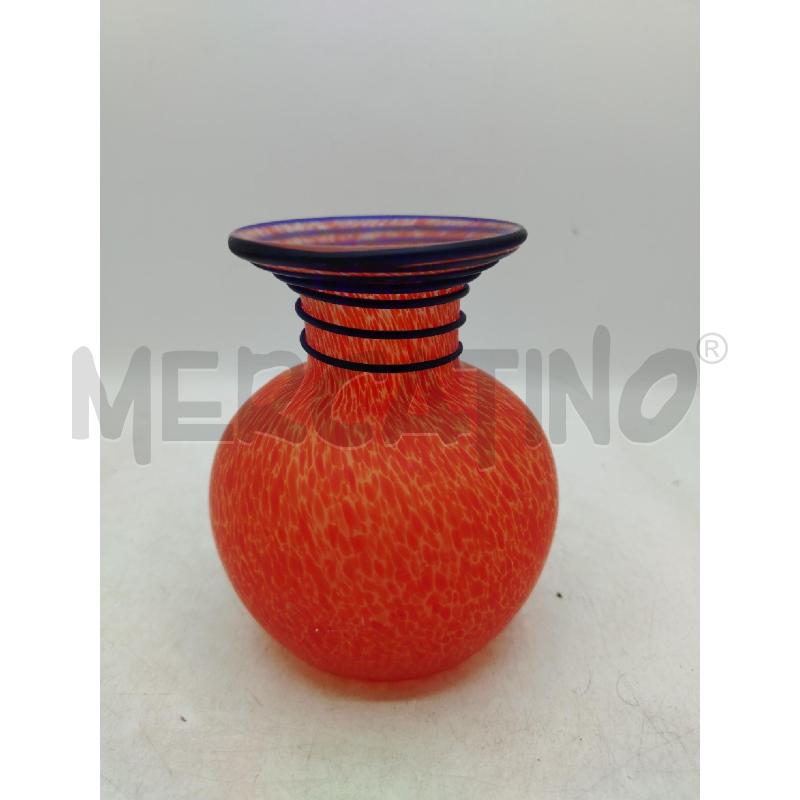 VASETTO MURANO ARANCIONE DEC BLU SPIRALE | Mercatino dell'Usato Roma viale tirreno 1