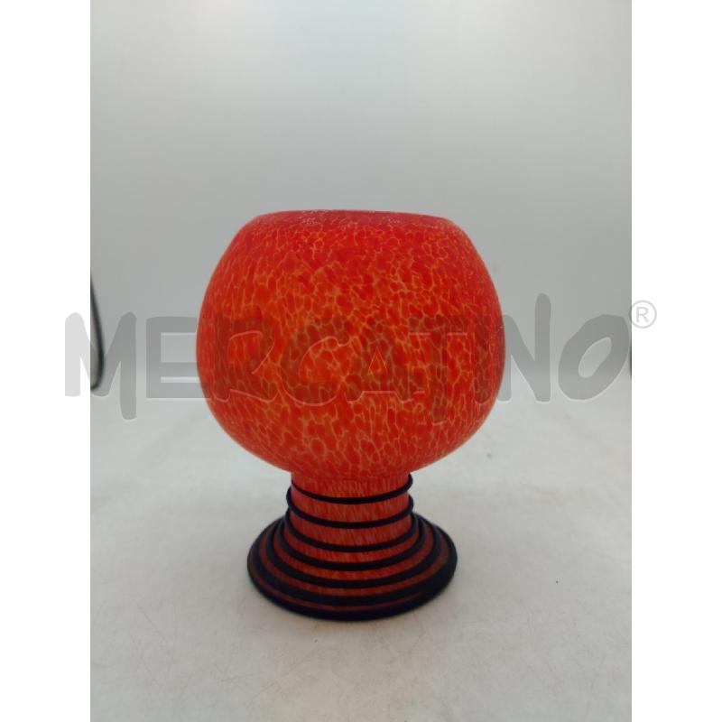 VASETTO MURANO ARANCIONE DEC BLU SPIRALE | Mercatino dell'Usato Roma viale tirreno 4