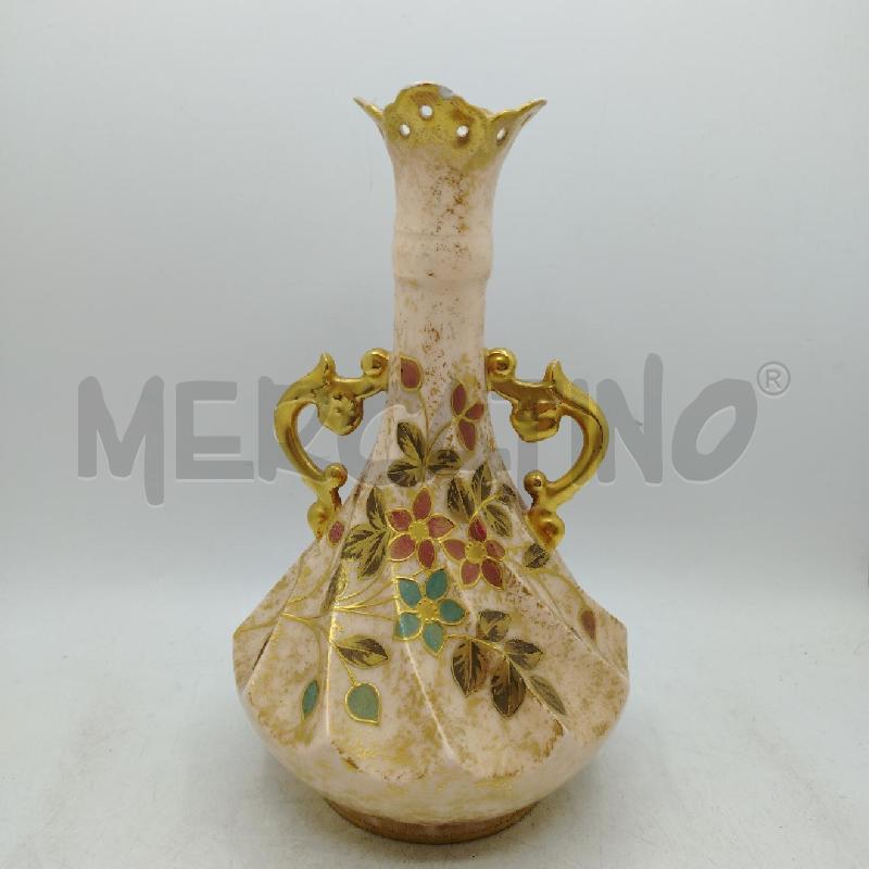 VASO 2 MANICI DORATI FIORI COLORATI | Mercatino dell'Usato Roma viale tirreno 1