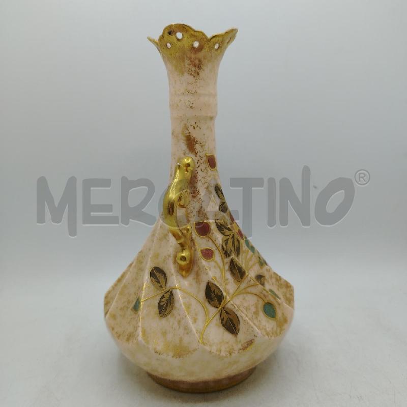 VASO 2 MANICI DORATI FIORI COLORATI | Mercatino dell'Usato Roma viale tirreno 2