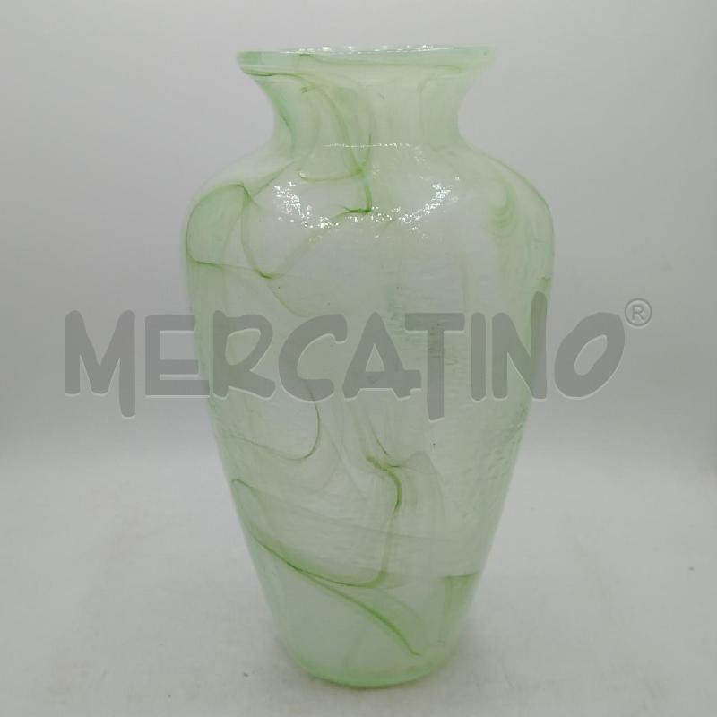 VASO ANNI 70 V.MURANO SFUMATO BIANCO VERDE | Mercatino dell'Usato Roma viale tirreno 1