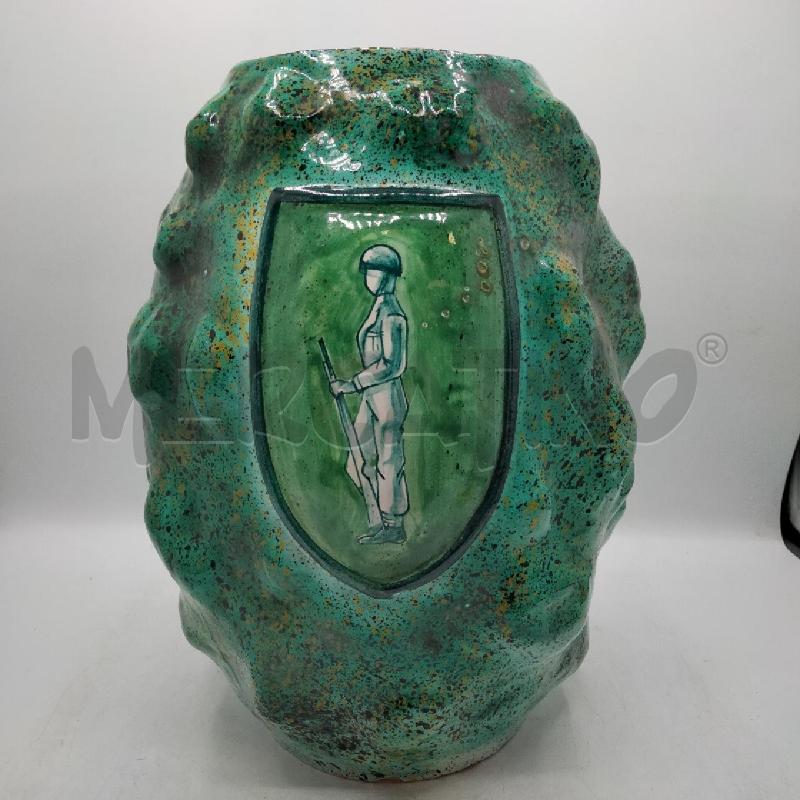 VASO ART DECÒ VERDE STEMMA CENTRALE | Mercatino dell'Usato Roma viale tirreno 1