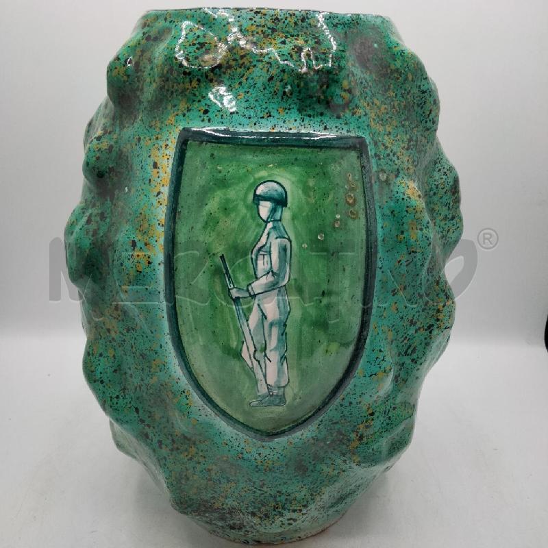 VASO ART DECÒ VERDE STEMMA CENTRALE | Mercatino dell'Usato Roma viale tirreno 3