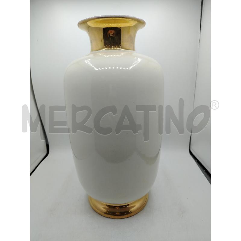 VASO CERAMICA ALTO FASCIA ORO BORDO ORO | Mercatino dell'Usato Roma viale tirreno 1