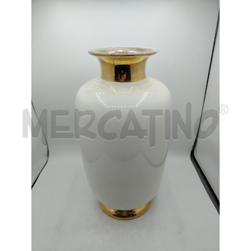 VASO CERAMICA ALTO FASCIA ORO BORDO ORO | Mercatino dell'Usato Roma viale tirreno 2