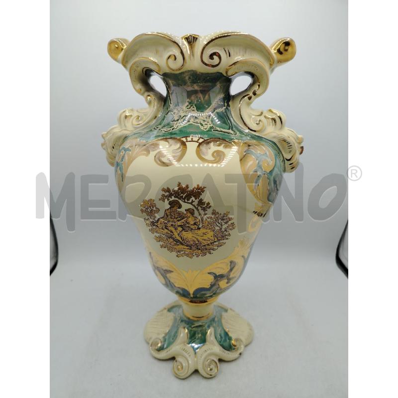 VASO CER BEIGE STEMMA CENTRALE ORO RIP VERDE | Mercatino dell'Usato Roma viale tirreno 1