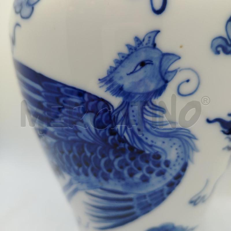 VASO CINESE BIANCO DEC DRAGHI | Mercatino dell'Usato Roma viale tirreno 2