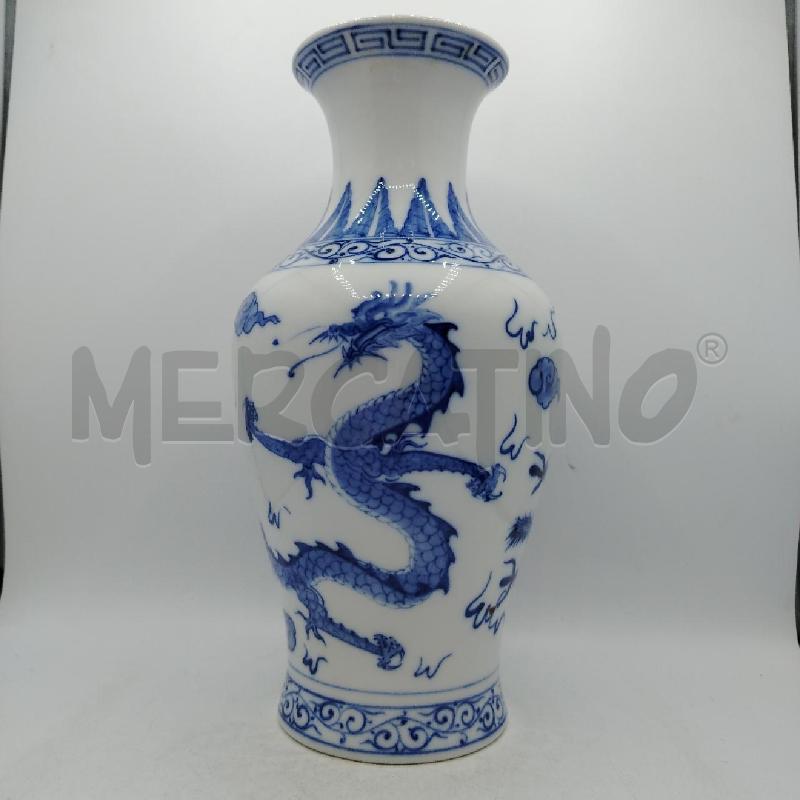 VASO CINESE BIANCO DEC DRAGHI | Mercatino dell'Usato Roma viale tirreno 3