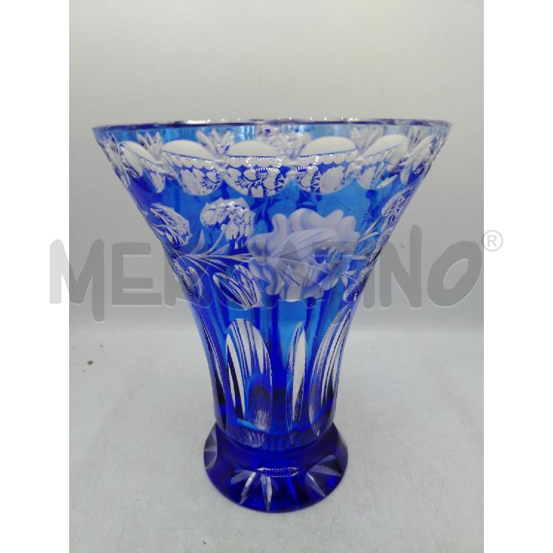 VASO CRISTALLO SFUMATURE BLU | Mercatino dell'Usato Roma viale tirreno 1