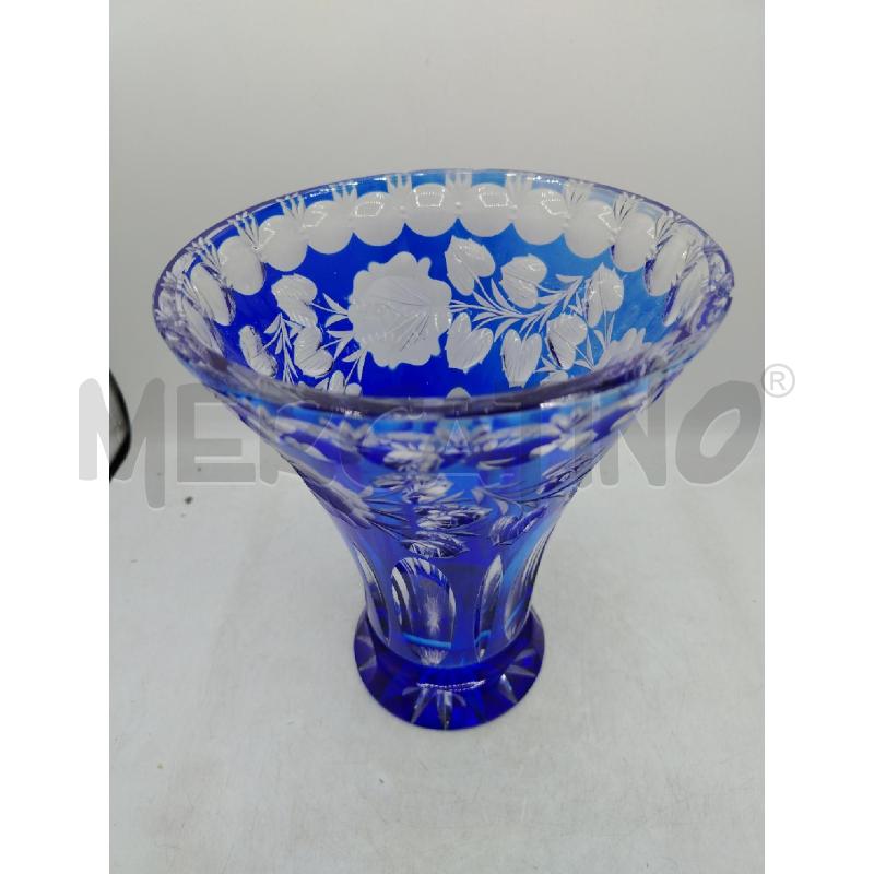 VASO CRISTALLO SFUMATURE BLU | Mercatino dell'Usato Roma viale tirreno 2