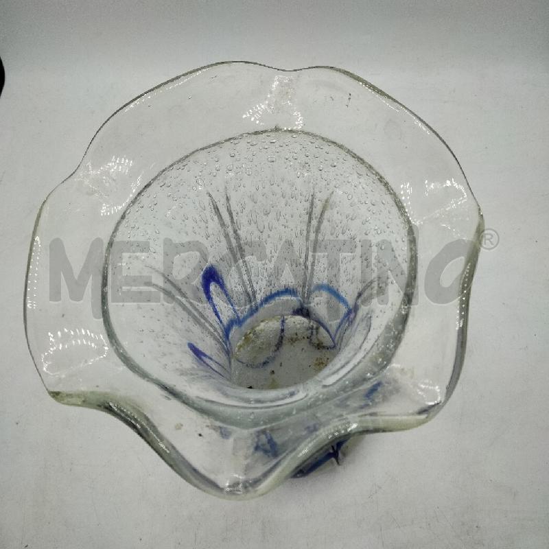 VASO MURANO B/ONDULATO DEC BLU  | Mercatino dell'Usato Roma viale tirreno 2