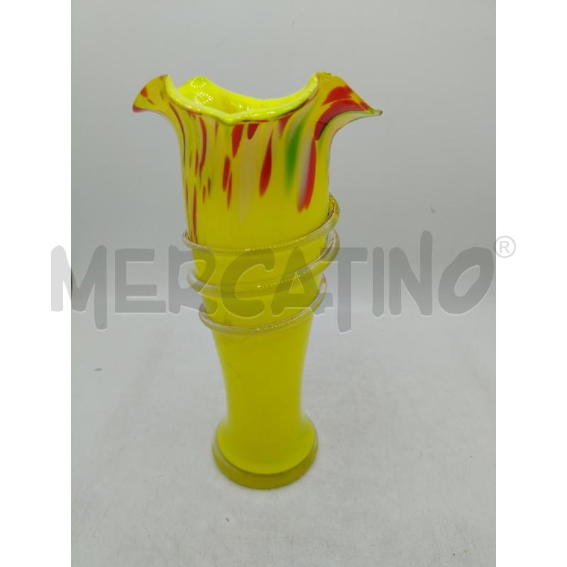 VASO MURANO GIALLO DEC ROSSO VERDE | Mercatino dell'Usato Roma viale tirreno 1