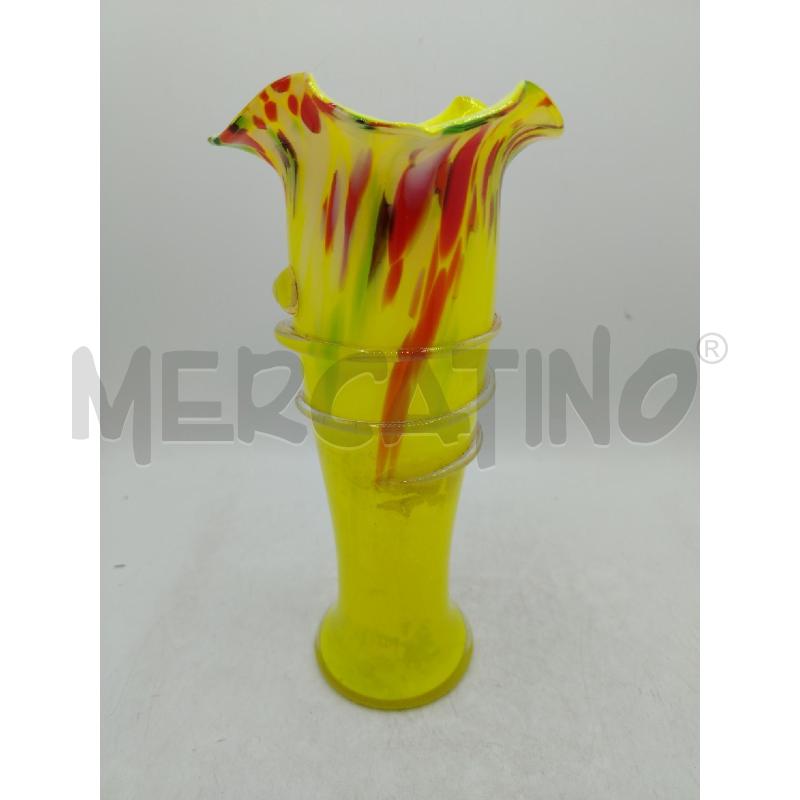 VASO MURANO GIALLO DEC ROSSO VERDE | Mercatino dell'Usato Roma viale tirreno 3