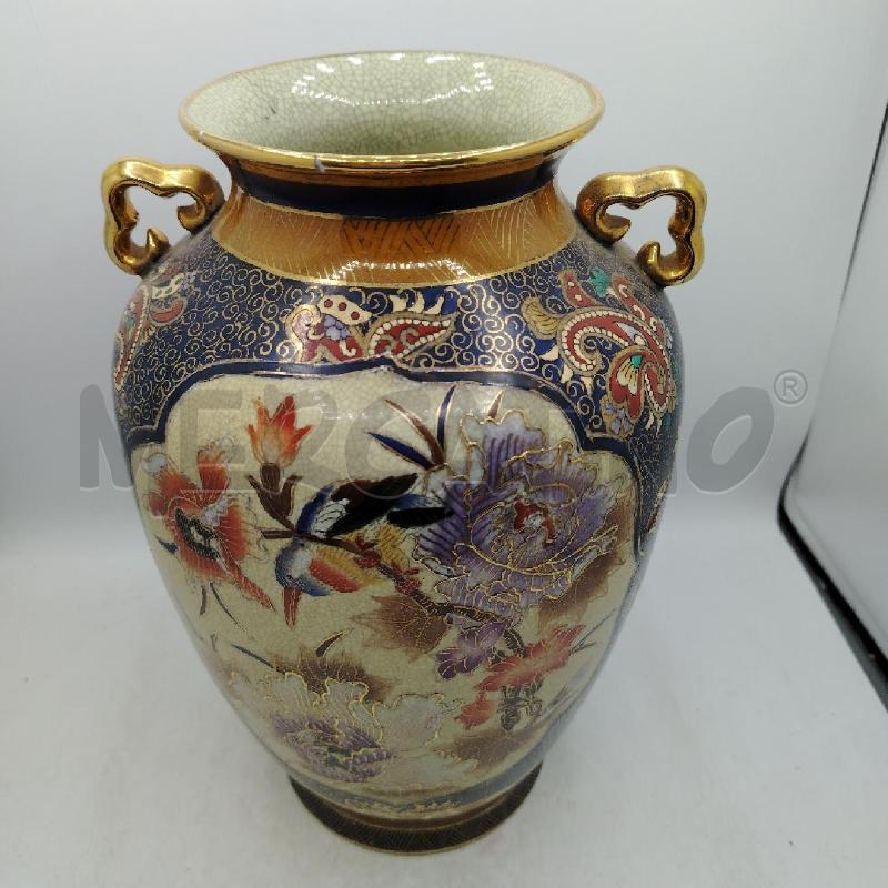 VASO SATSUMA BLU ORO DECORATO | Mercatino dell'Usato Roma viale tirreno 1