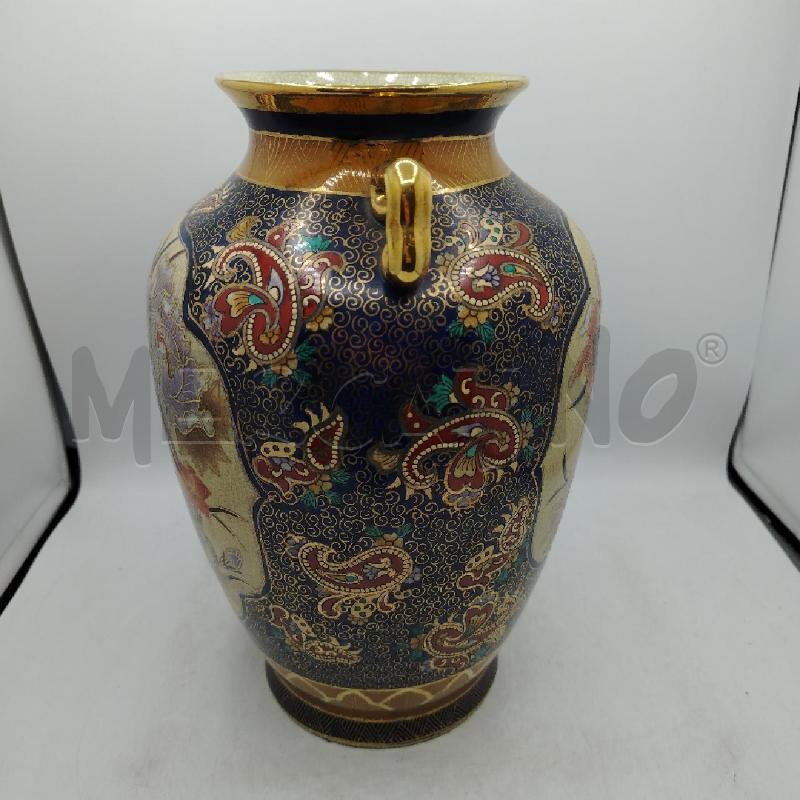 VASO SATSUMA BLU ORO DECORATO | Mercatino dell'Usato Roma viale tirreno 2