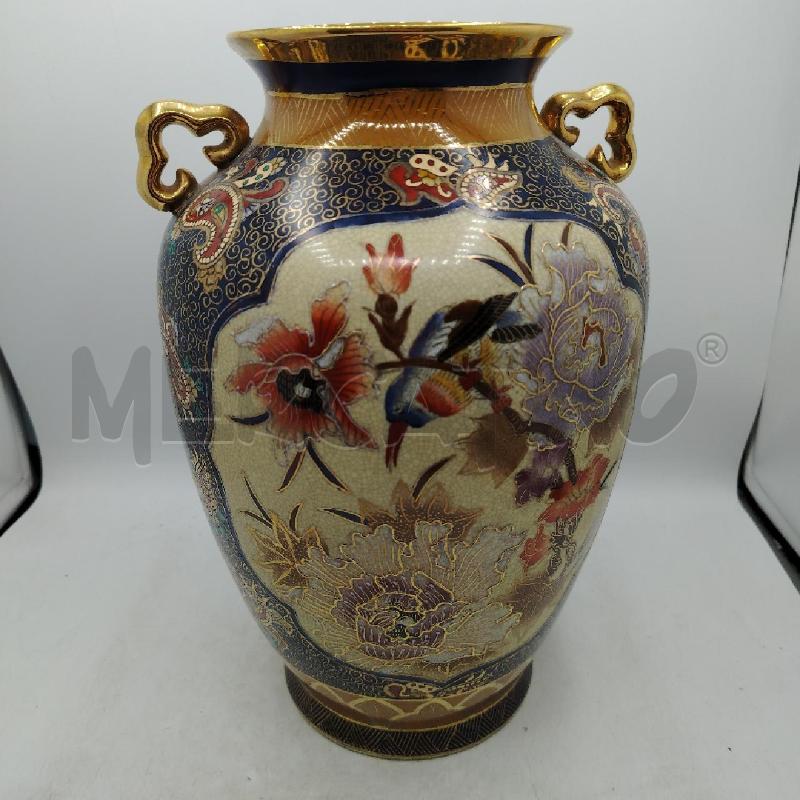 VASO SATSUMA BLU ORO DECORATO | Mercatino dell'Usato Roma viale tirreno 3