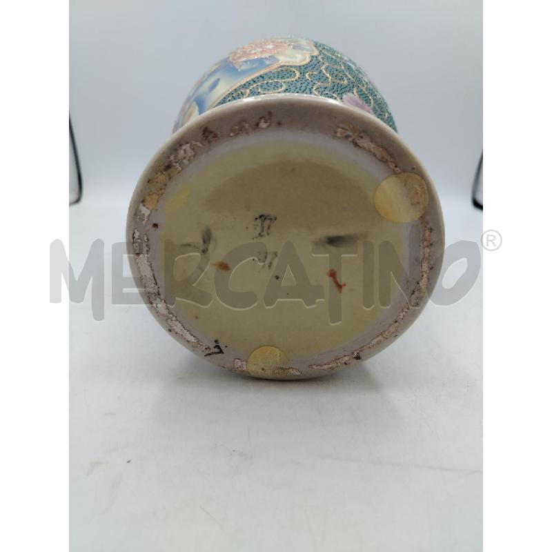 VASO SATSUMA VERDE ORO FIORI UCCELLI | Mercatino dell'Usato Roma viale tirreno 3
