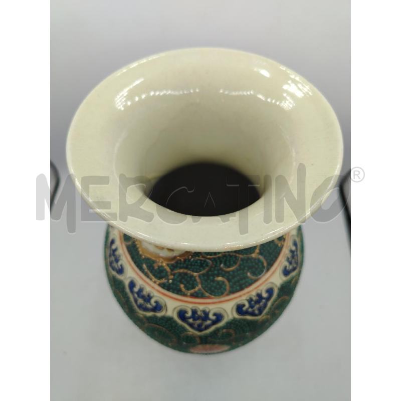 VASO SATSUMA VERDE ORO FIORI UCCELLI | Mercatino dell'Usato Roma viale tirreno 4