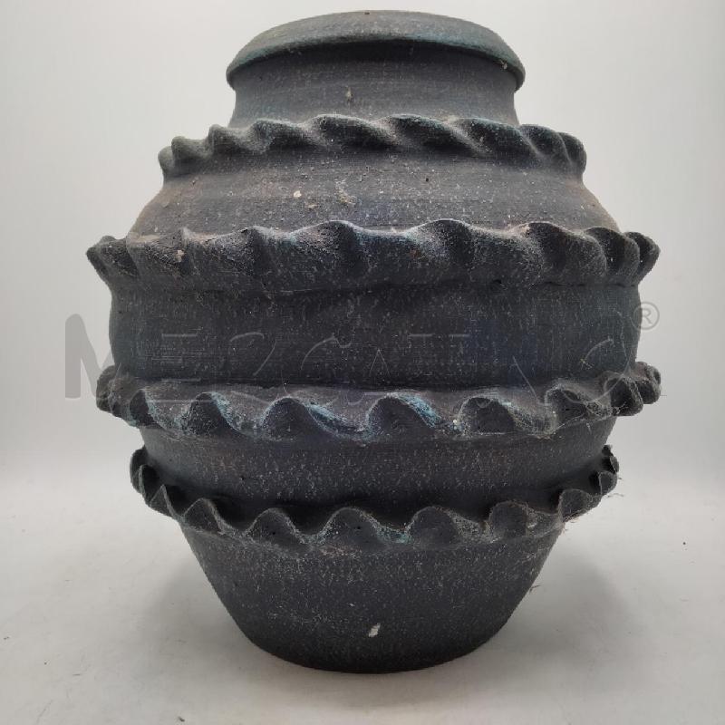 VASO TERRAGLIA BLU ARLECCHINO STILE GIO PONTI | Mercatino dell'Usato Roma viale tirreno 1