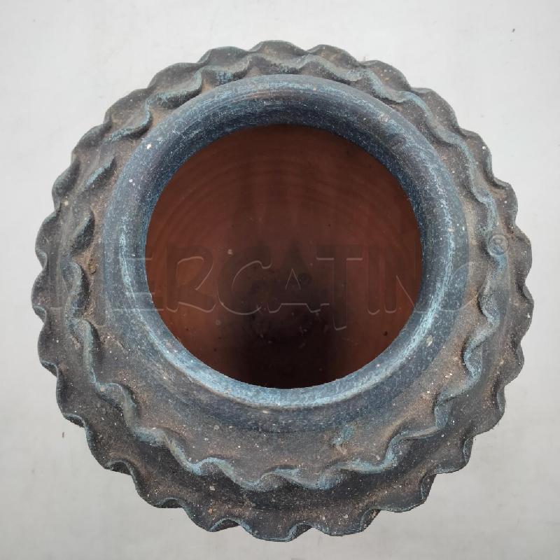 VASO TERRAGLIA BLU ARLECCHINO STILE GIO PONTI | Mercatino dell'Usato Roma viale tirreno 2